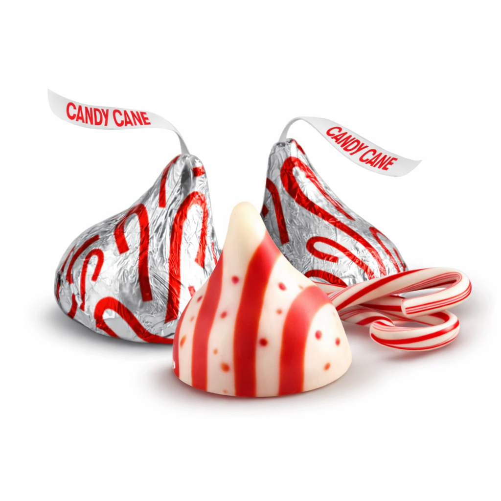 Hershey’s Kisses Candy Cane Mint Candy with Stripes & Candy Bits – Bulk Value Bag