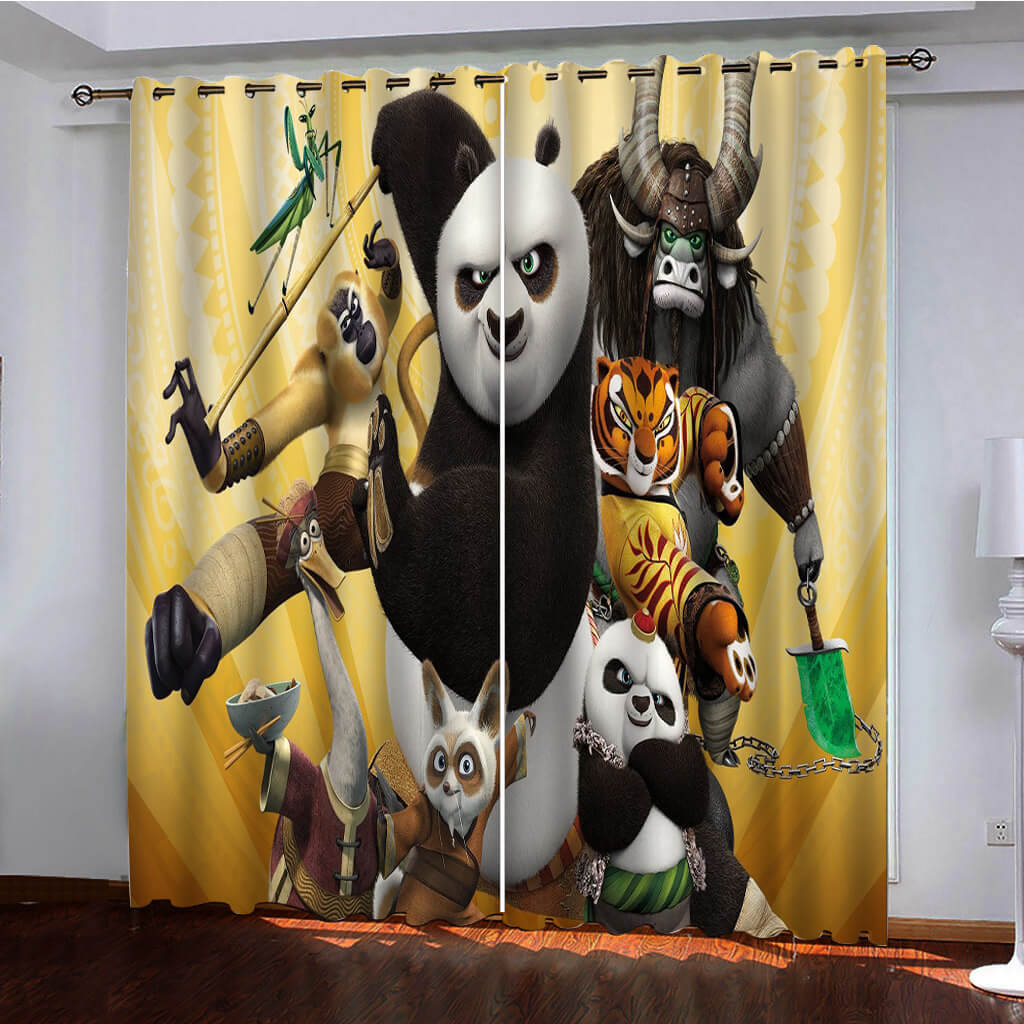 Kung Fu Panda The Dragon Knight Curtains Pattern Blackout Window Drapes