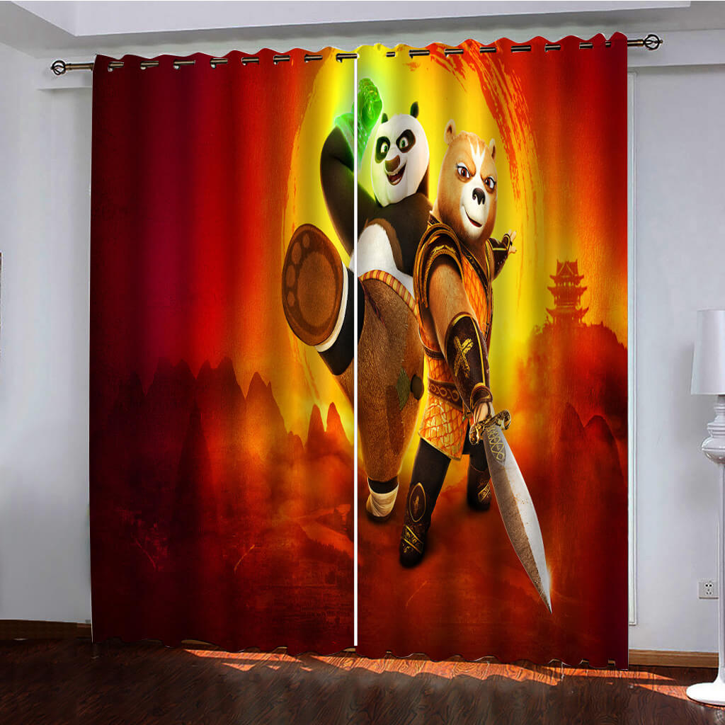 Kung Fu Panda The Dragon Knight Curtains Pattern Blackout Window Drapes