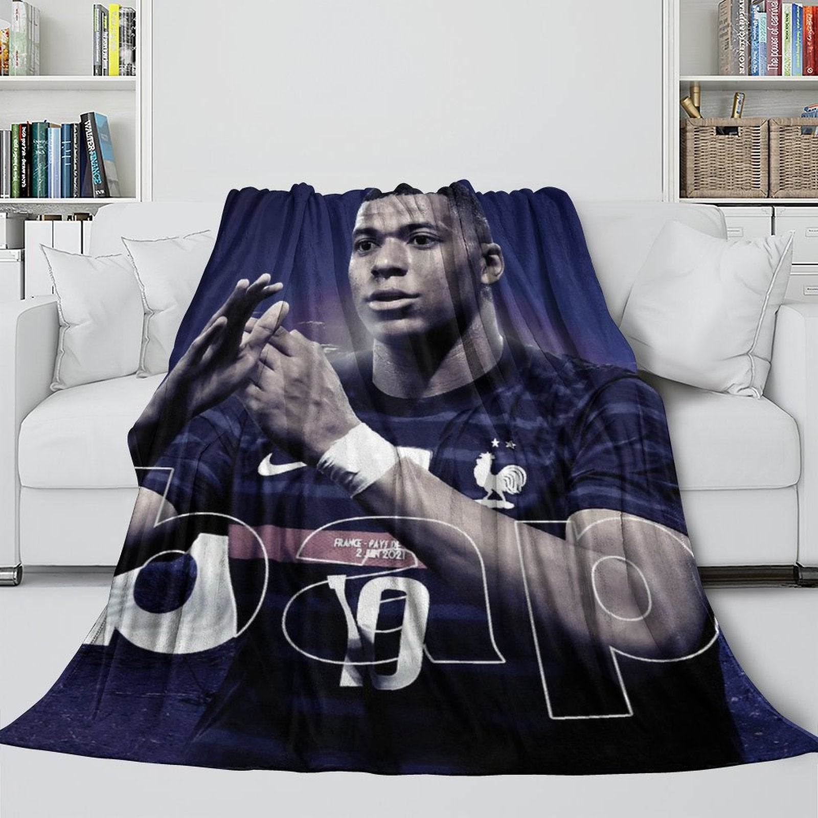 Kylian Mbappé Blanket Flannel Throw Room Decoration