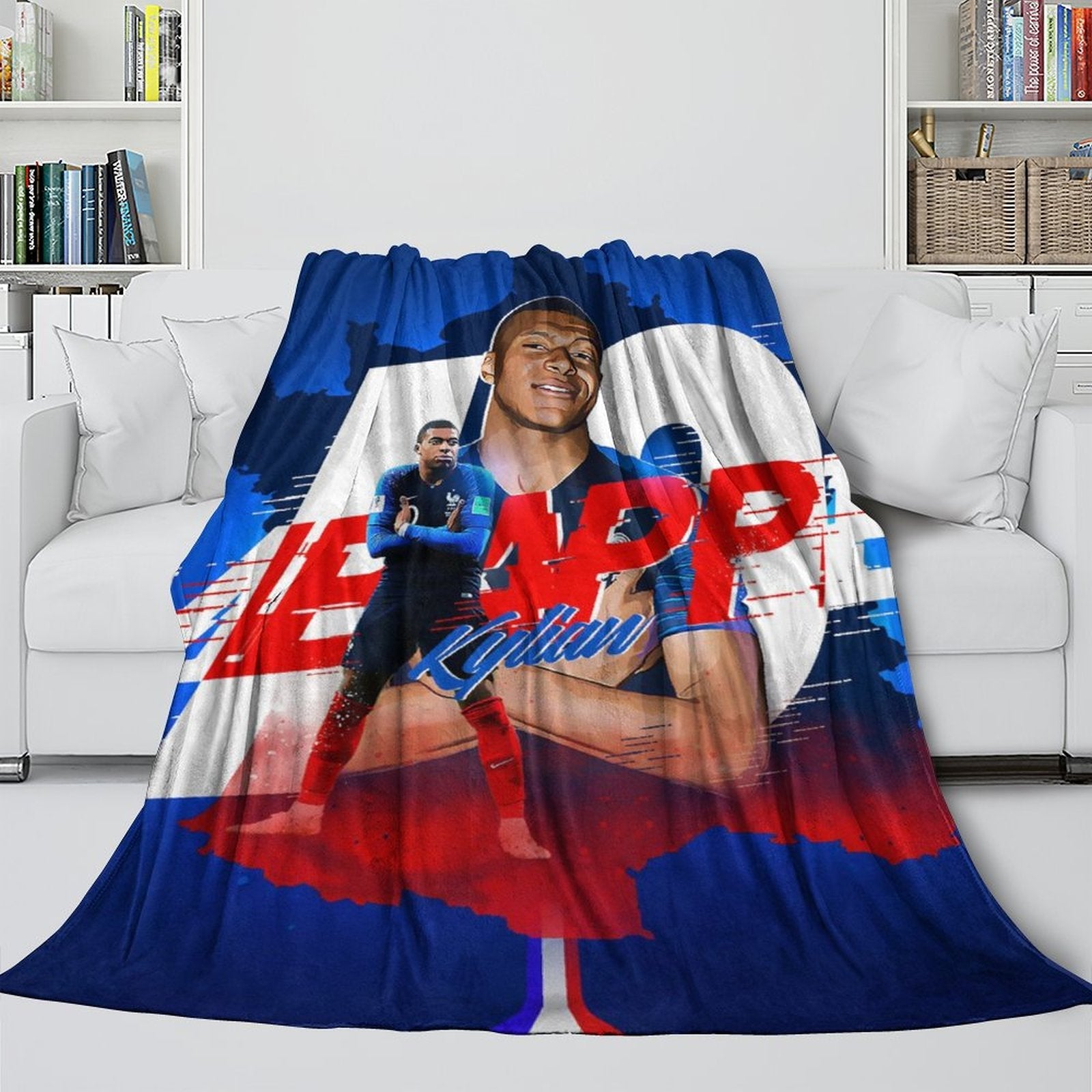 Kylian Mbappé Blanket Flannel Throw Room Decoration