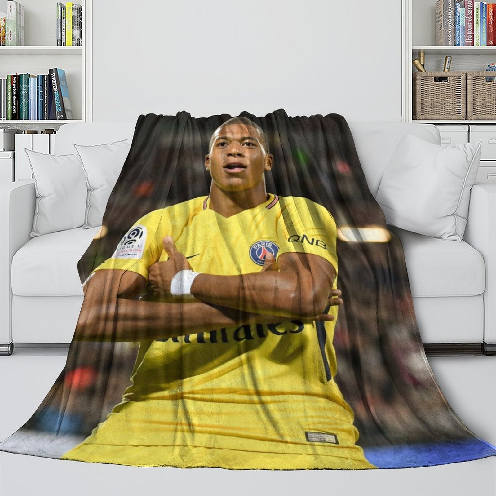 Kylian Mbappé Blanket Flannel Throw Room Decoration