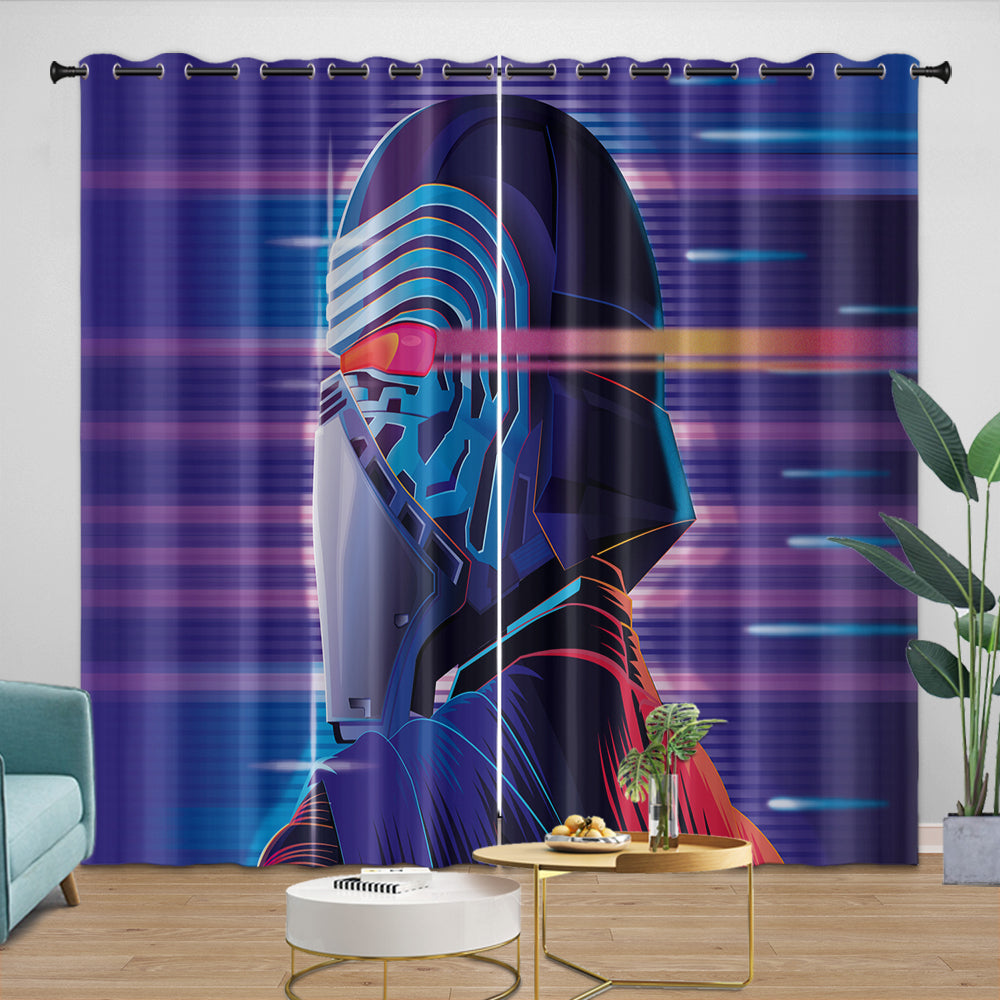 Kylo Ren Curtains Pattern Blackout Window Drapes
