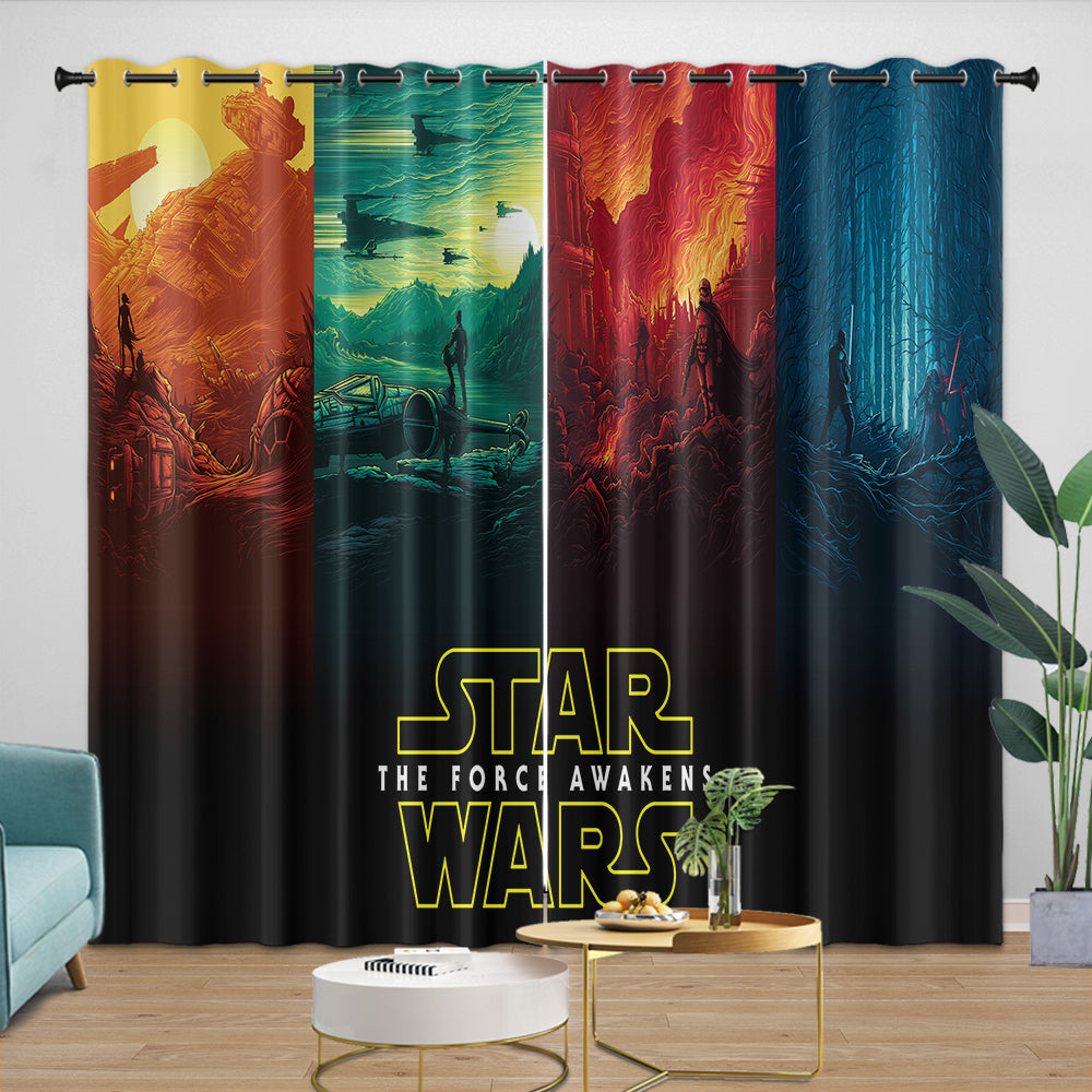 Kylo Ren Curtains Pattern Blackout Window Drapes
