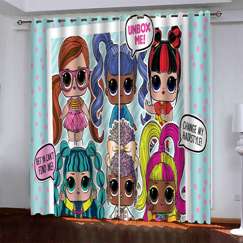 L.O.L Surprise Pattern Curtains Blackout Window Drapes