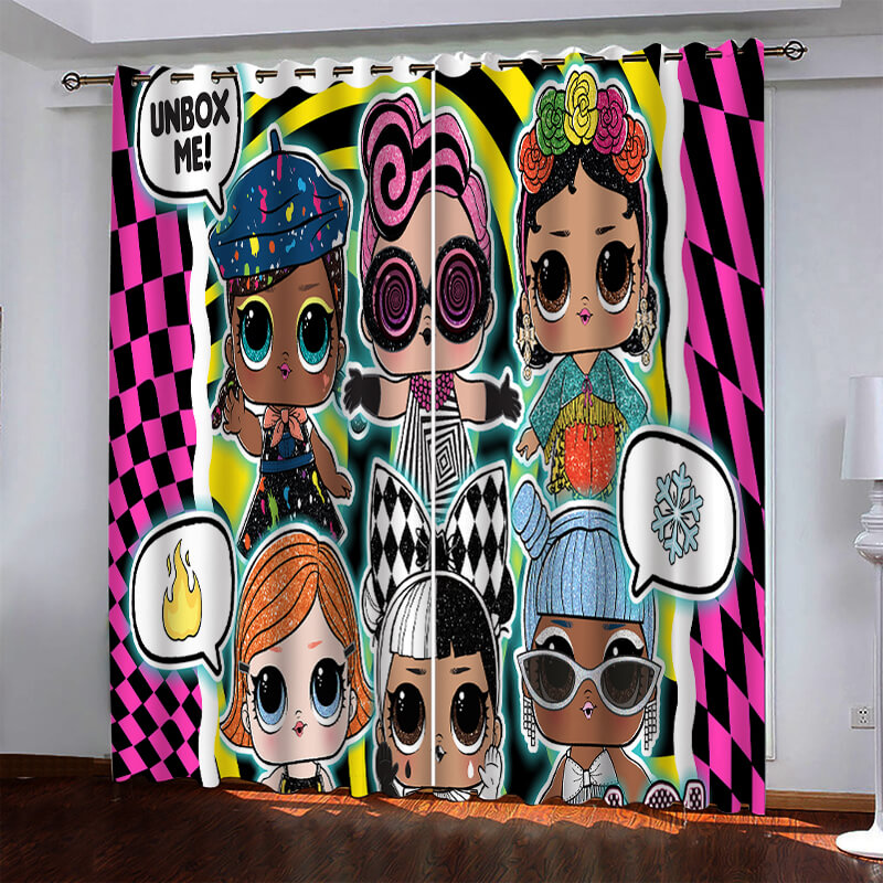 L.O.L Surprise Pattern Curtains Blackout Window Drapes