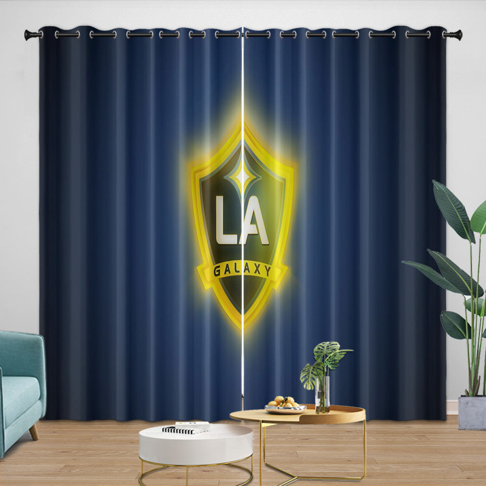 LA Galaxy Curtains Blackout Window Drapes Room Decoration