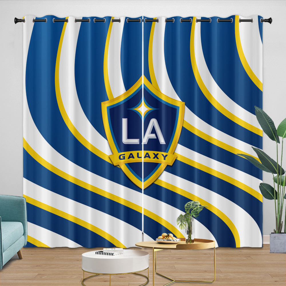 LA Galaxy Curtains Blackout Window Drapes Room Decoration