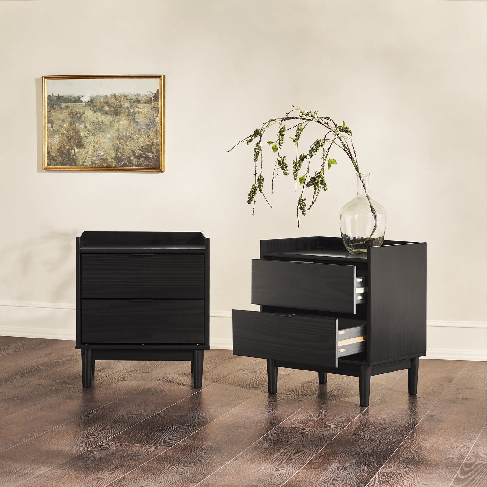 Lee Mid-Century Modern Wood Nightstand