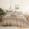 DaDa Bedding Bohemian Floral Paisley Garden Coral Teal Quilted Bedspread Set (LH1403)