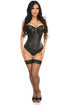Lavish Wet Look Overbust Corset w/Gold Zipper