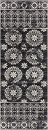 Kahraman Black&White Floral Washable Area Rug