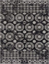 Kahraman Black&White Floral Washable Area Rug