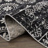 Kahraman Black&White Floral Washable Area Rug