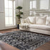 Kahraman Black&White Floral Washable Area Rug