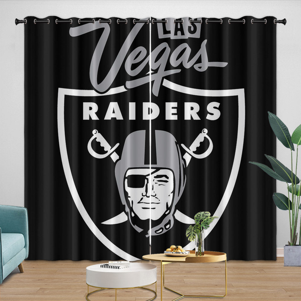 Las Vegas Raiders Curtains Blackout Window Drapes Room Decoration