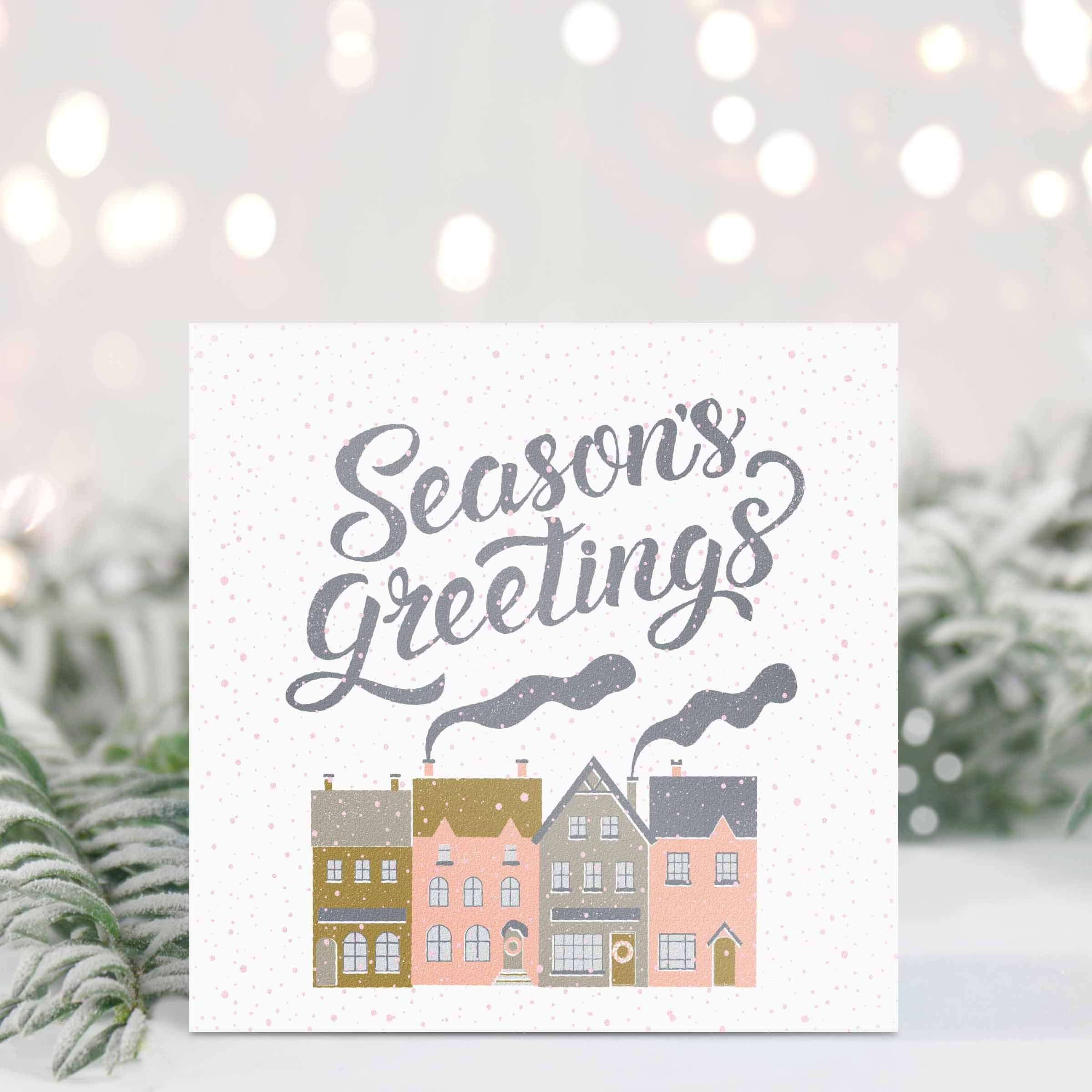 Layered Houses - Mesh Stencil 18x12