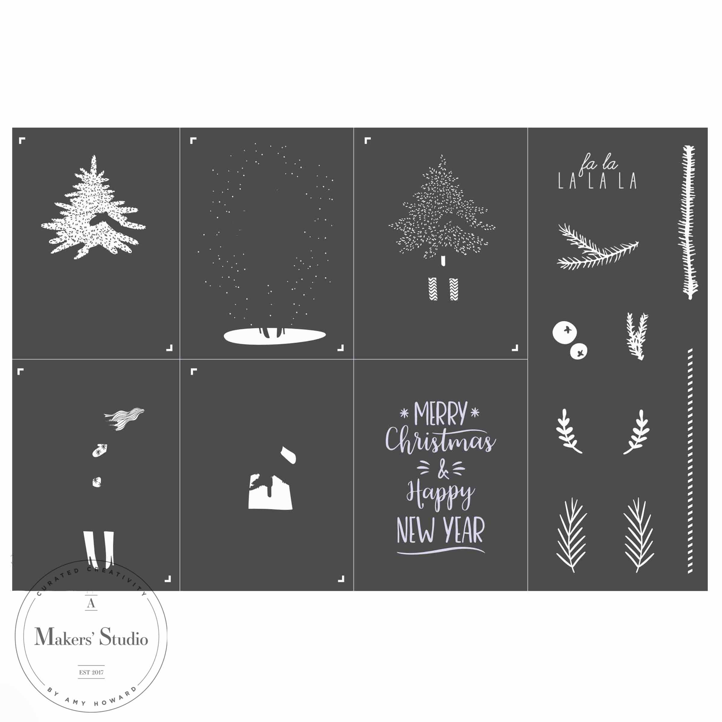 Layered Tree - Mesh Stencil 18x12