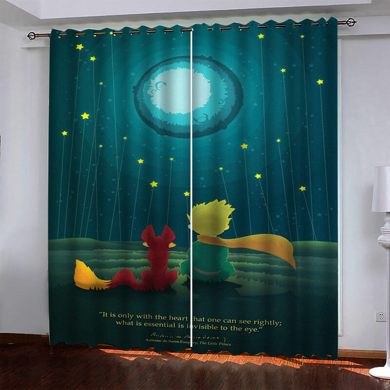 Le Petit Prince Pattern Curtains Blackout Window Drapes
