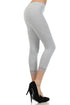 Sakkas Cotton Blend Lace Trim Stretch Capri Leggings - Made in USA