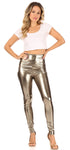 Sakkas Shiny Liquid Metallic High Waist Stretch Leggings - Made in USA
