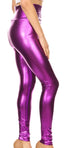Sakkas Shiny Liquid Metallic High Waist Stretch Leggings - Made in USA