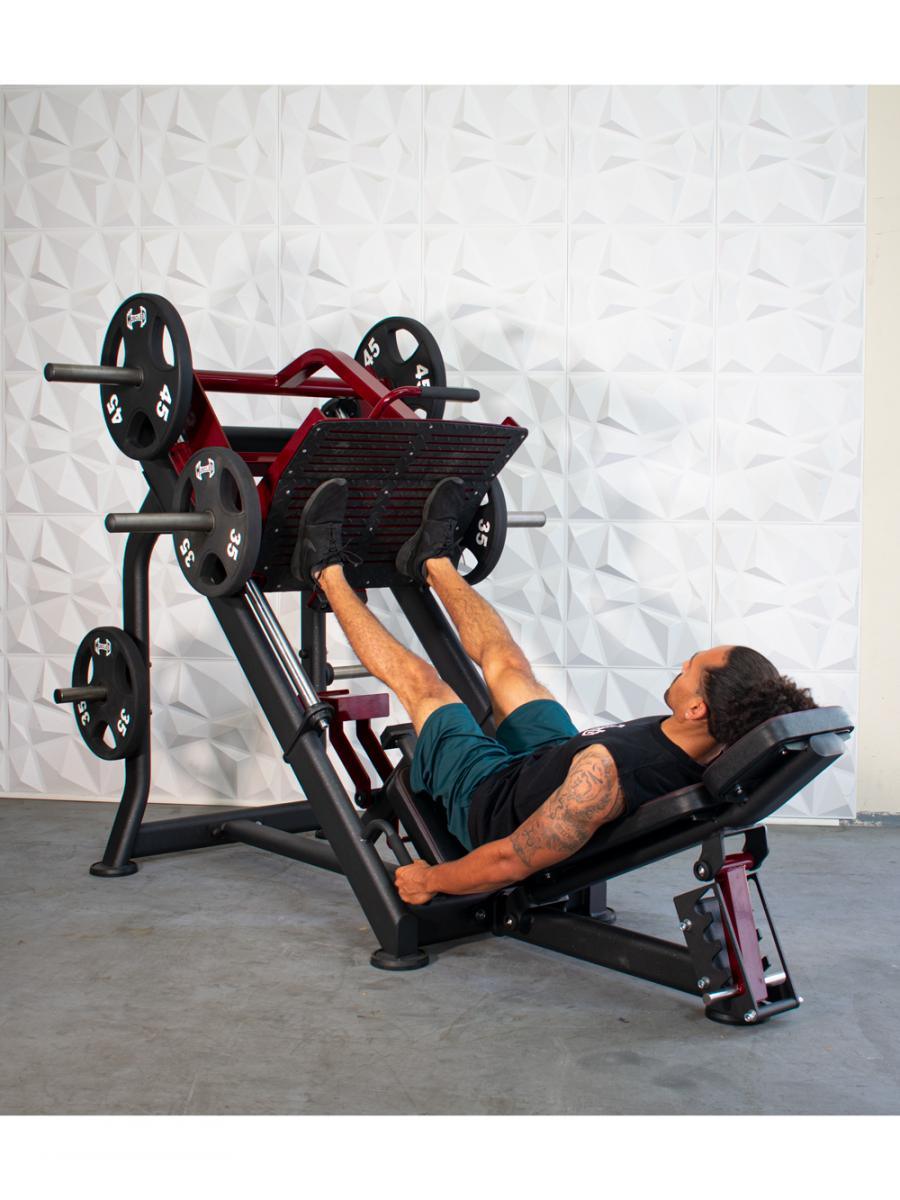 Pro Strength Linear Bearing Leg Press - Muscle D Fitness - Adjustable Back Pad - Plate Loaded