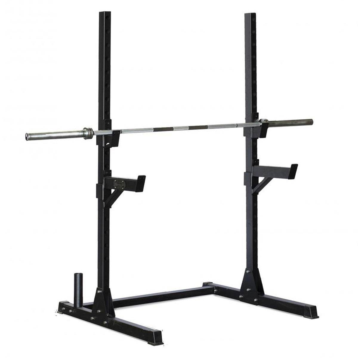 Compact Squat Stand - Muscle D Fitness - Adjustable Safety Guards - Vertical Bar Storage - Home Gym