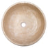 Light Beige Travertine Vessel Bathroom Sink Polished Inside and Sandblasted Outside  (D)16" (H)6"
