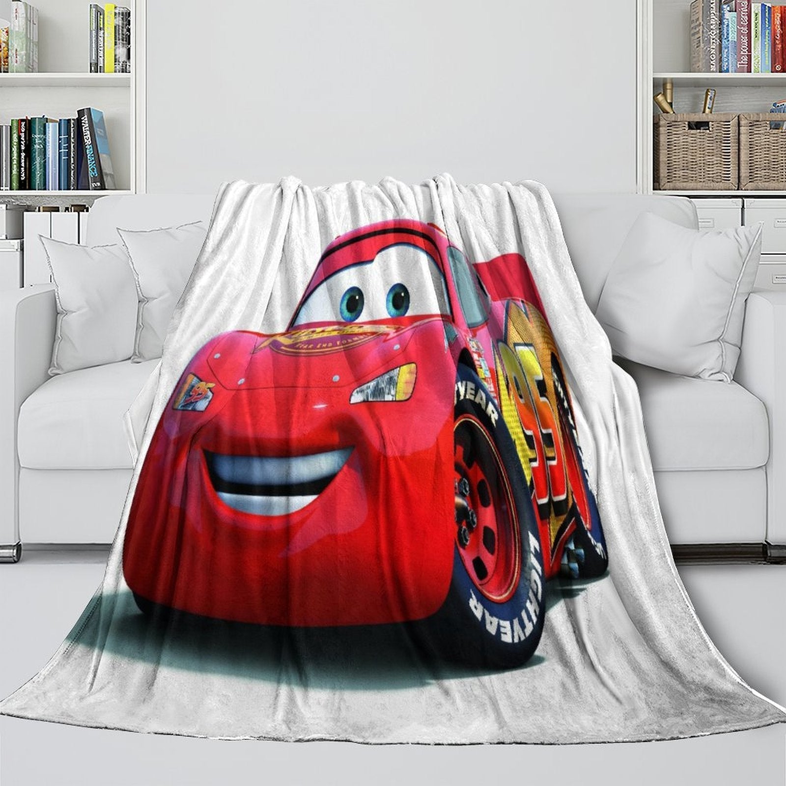 Lightning McQueen Blanket Flannel Pattern Throw Room Decoration