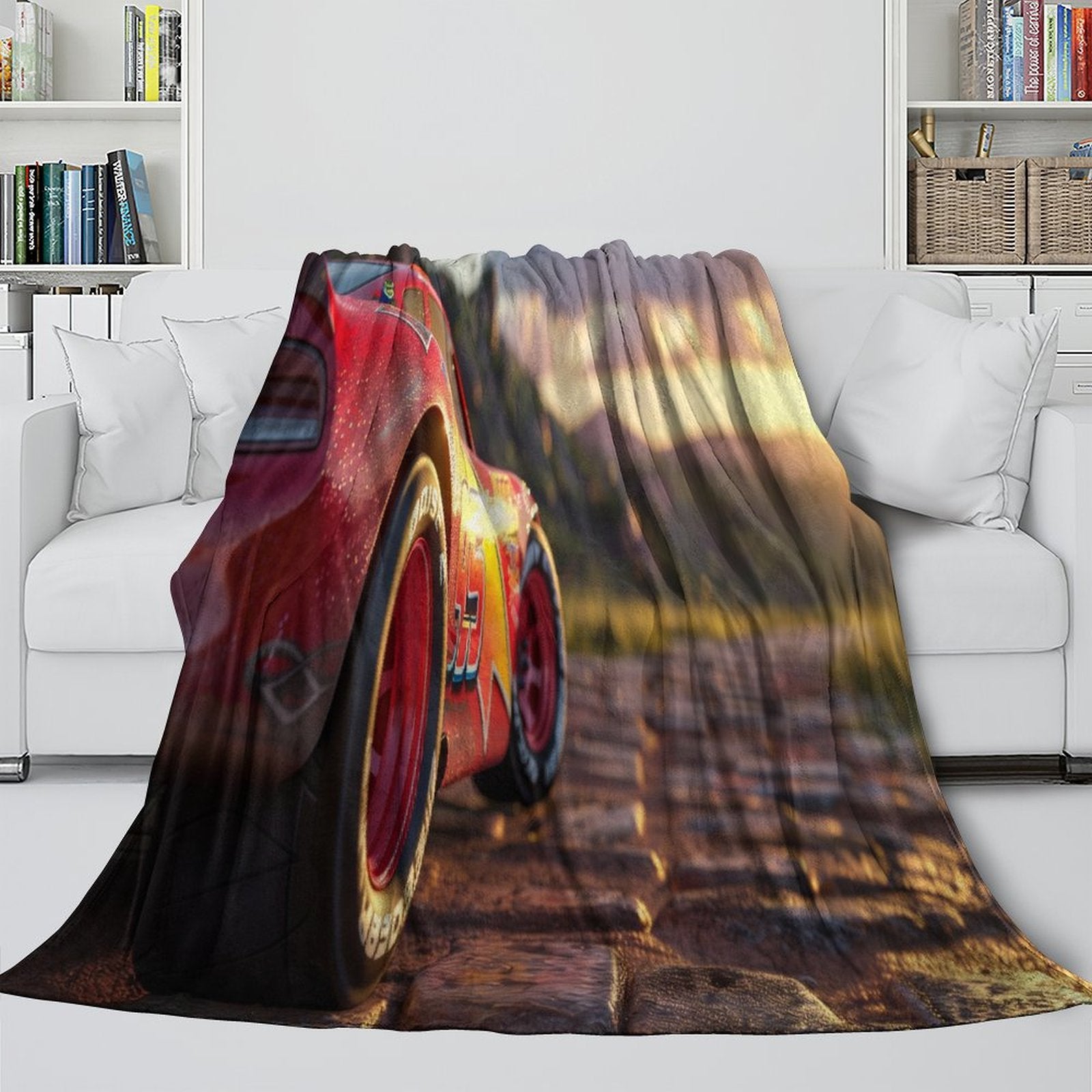 Lightning McQueen Blanket Flannel Pattern Throw Room Decoration