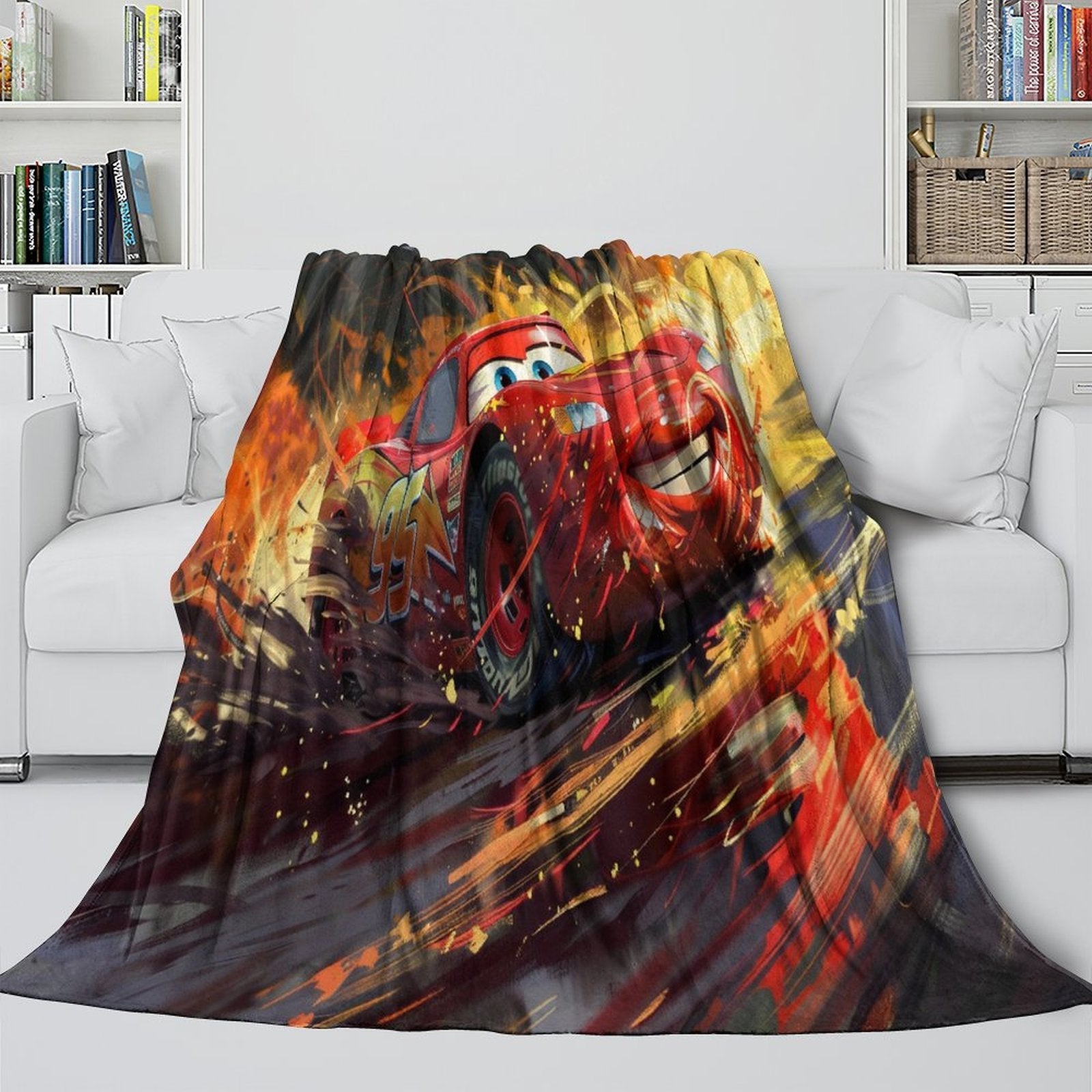 Lightning McQueen Blanket Flannel Pattern Throw Room Decoration