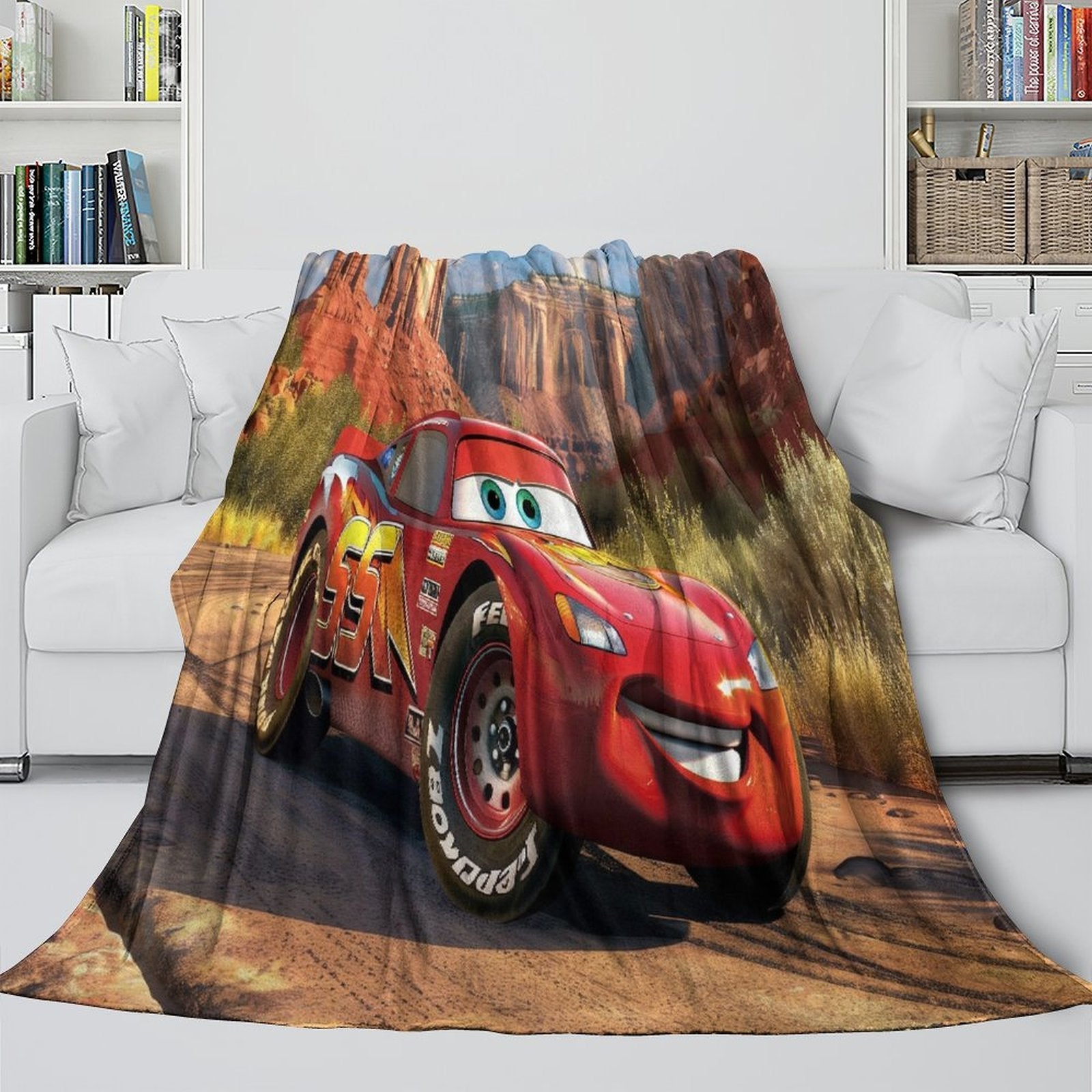 Lightning McQueen Blanket Flannel Pattern Throw Room Decoration