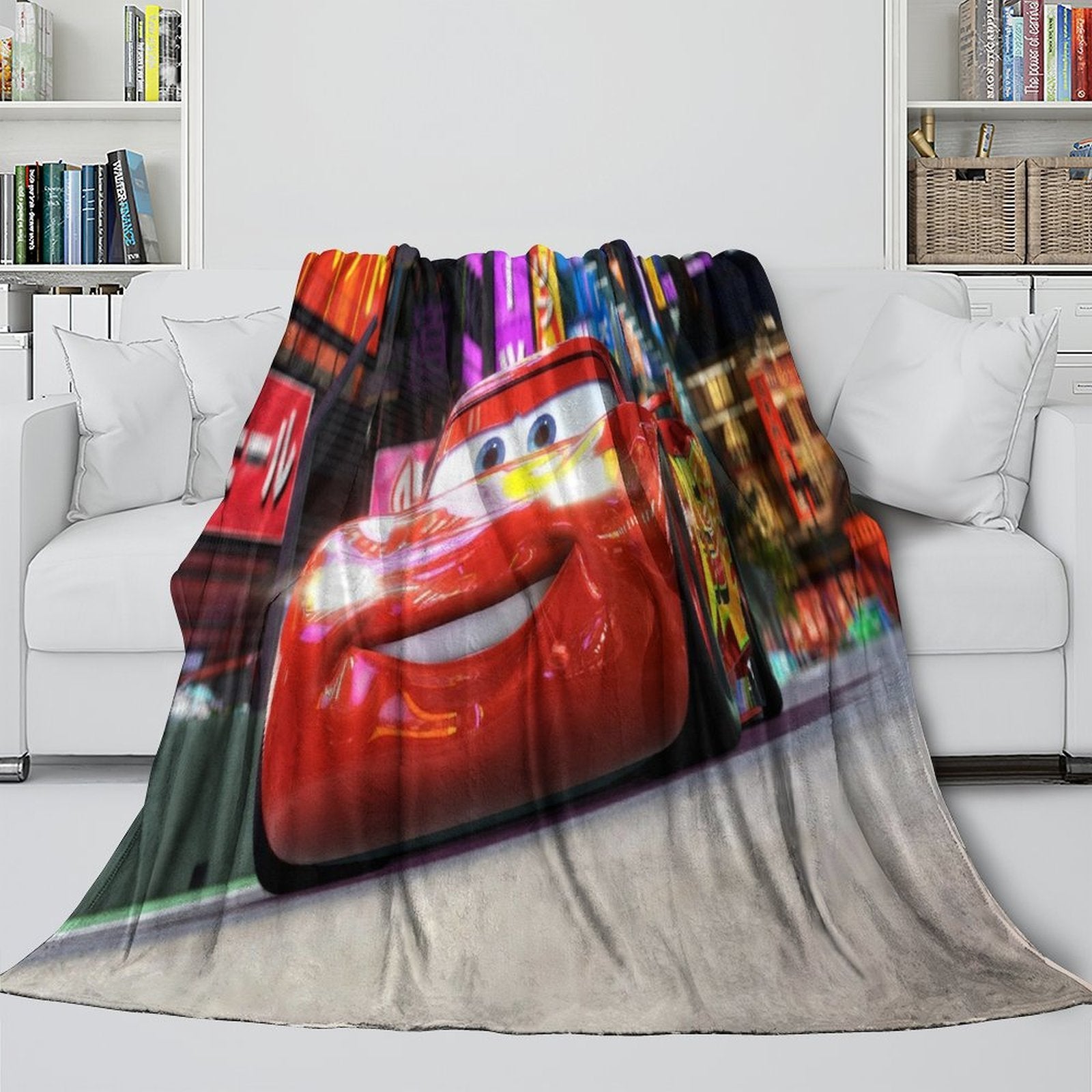 Lightning McQueen Blanket Flannel Pattern Throw Room Decoration