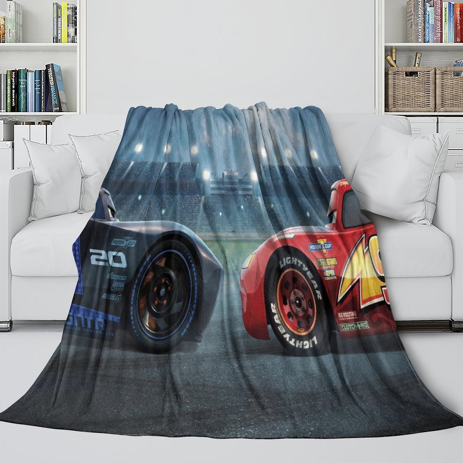 Lightning McQueen Blanket Flannel Throw Room Decoration