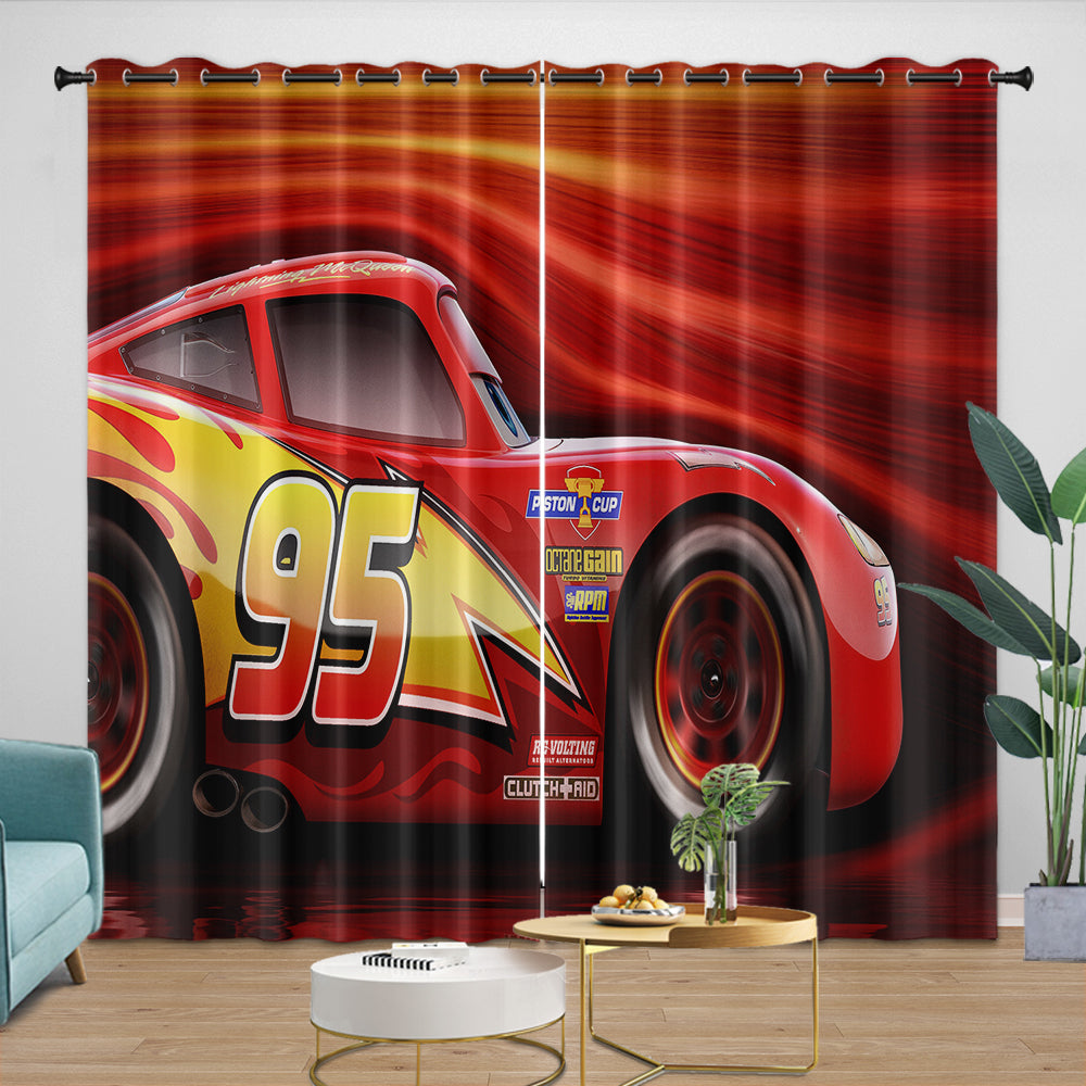 Lightning McQueen Curtains Blackout Window Drapes