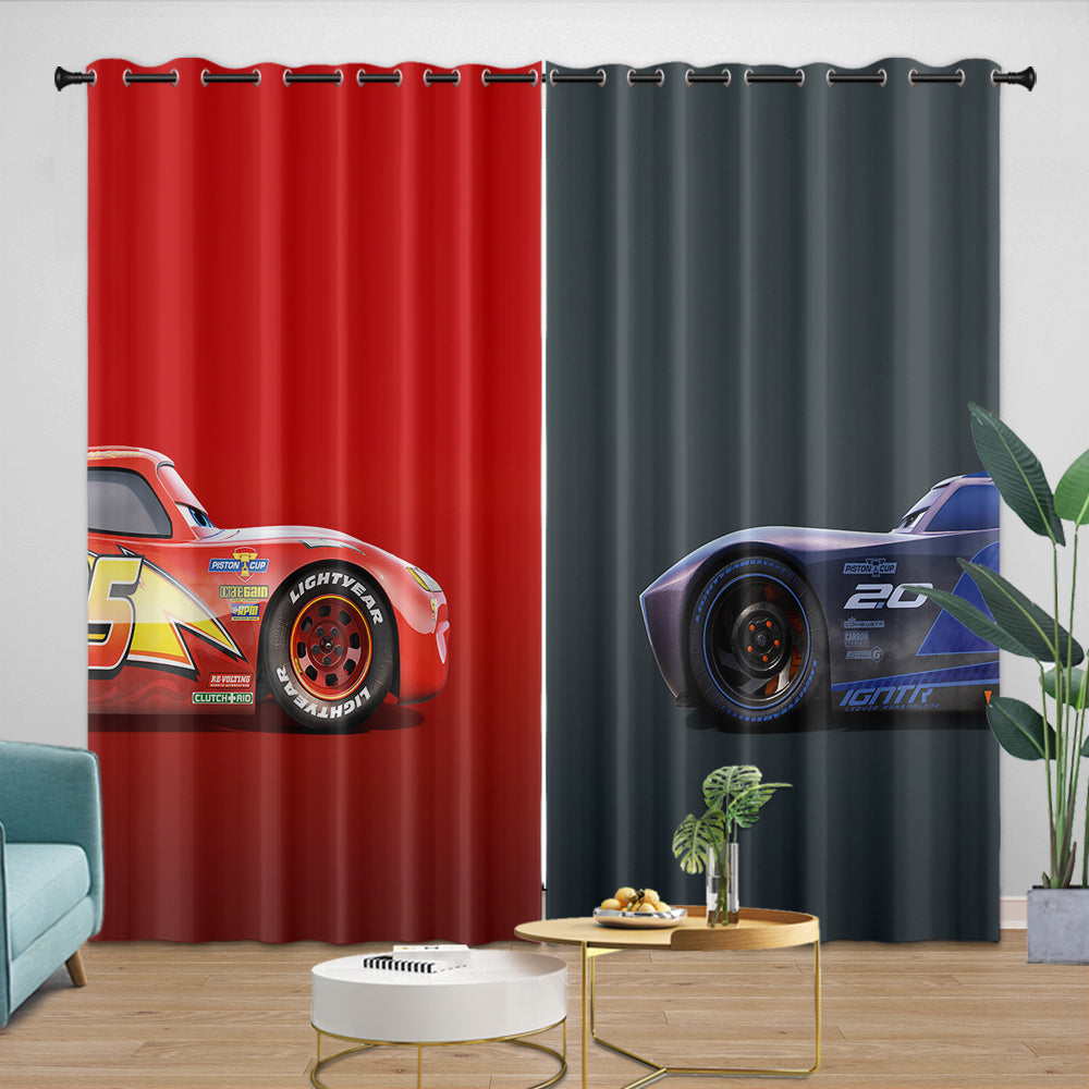 Lightning McQueen Curtains Blackout Window Drapes