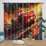 Lightning McQueen Curtains Pattern Blackout Window Drapes