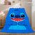 Lilo and Stitch Ohana Flannel Blanket Warm Cozy Throw Bed Blanket