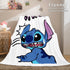 Lilo and Stitch Ohana Flannel Blanket Warm Cozy Throw Bed Blanket