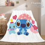 Lilo and Stitch Ohana Flannel Blanket Warm Cozy Throw Bed Blanket