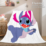 Lilo and Stitch Ohana Flannel Blanket Warm Cozy Throw Bed Blanket