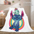 Lilo and Stitch Ohana Flannel Blanket Warm Cozy Throw Bed Blanket