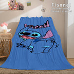 Lilo and Stitch Ohana Flannel Blanket Warm Cozy Throw Bed Blanket