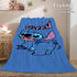 Lilo and Stitch Ohana Flannel Blanket Warm Cozy Throw Bed Blanket