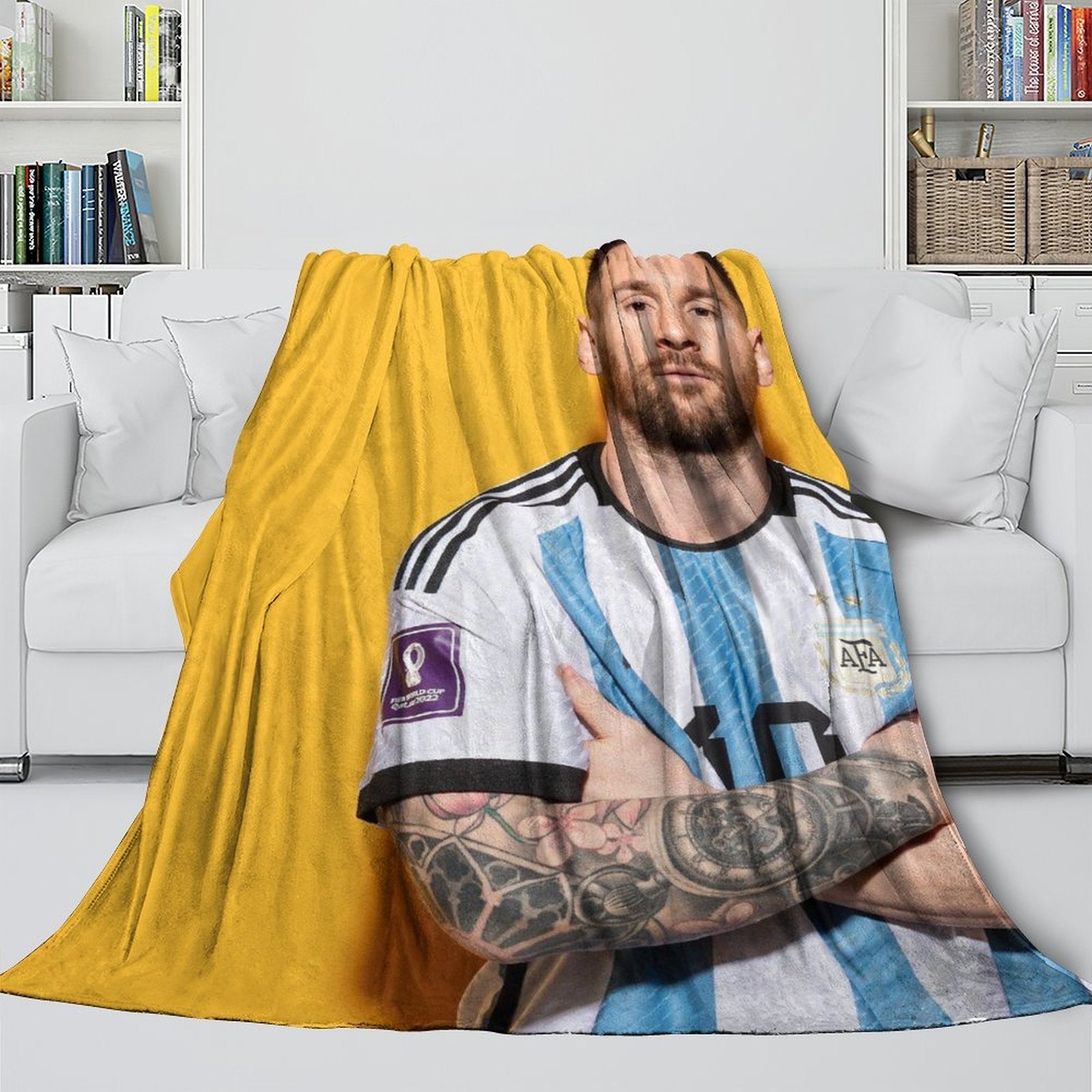 Lionel Messi Blanket Flannel Throw Room Decoration