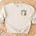 Little Ghost Iced Coffee Sweatshirt – Cute Halloween Ghost Sweatshirt