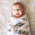 Gift Set: Los Angeles Baby Muslin Swaddle Blanket and Burp Cloth/Bib Combo Soft Breathable Bamboo Cotton