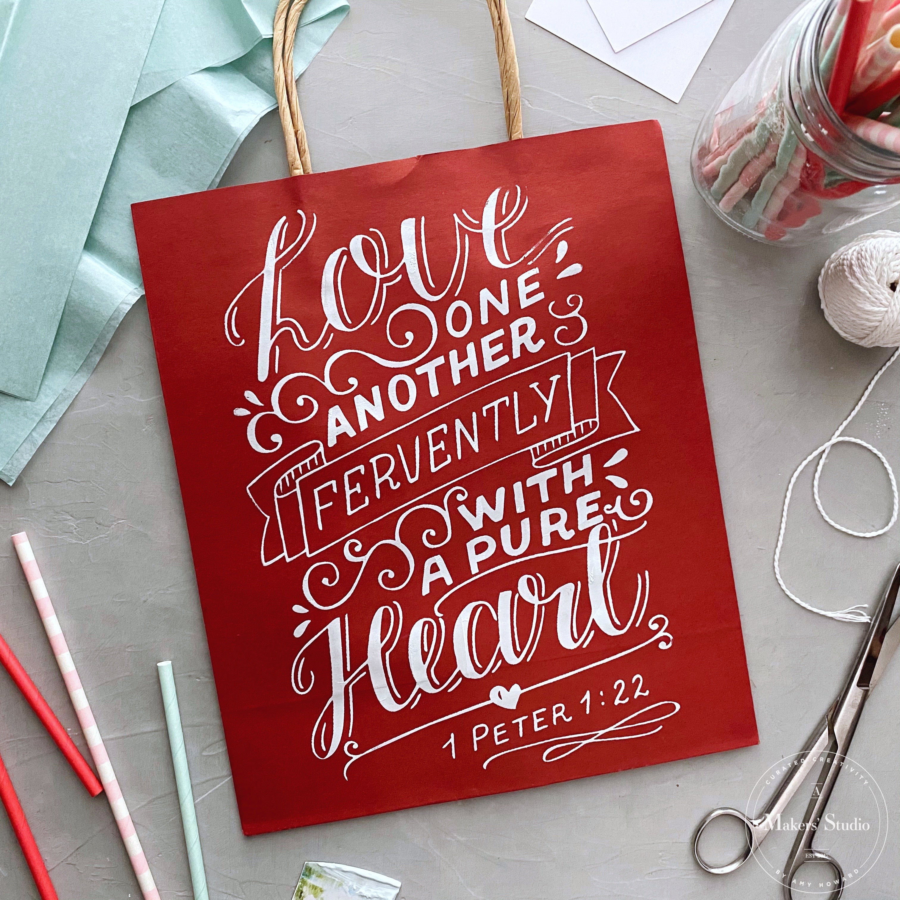 Love One Another - Mesh Stencil 8.5x11