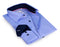 Lt Blue Long Sleeve Shirt with contract trimming // Dual cuffs// contemporary fit